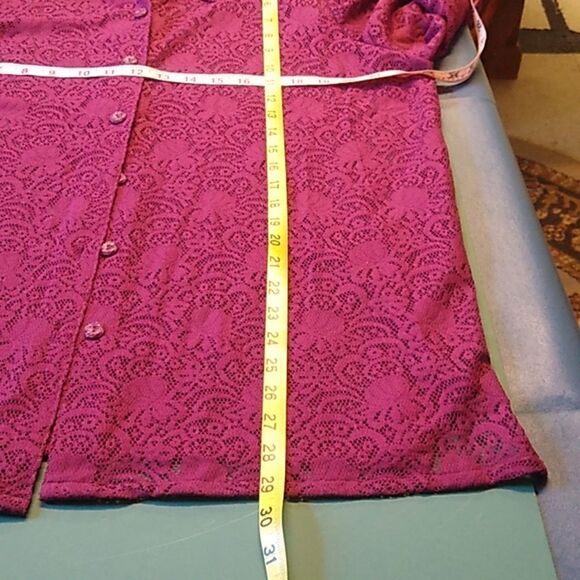 NWT Draper Plum Lace Women's 18 Button Down Light Jacket Special Event - Picture 6 of 7